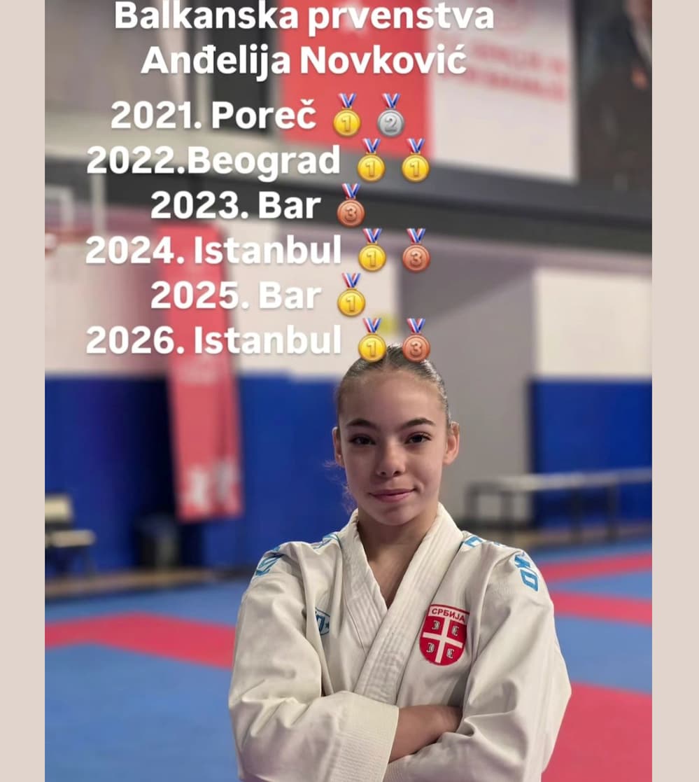 Fotografija uz vijest: Anđelija Novković sa deset balkanskih medalja za pet godina