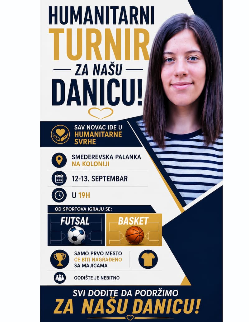 Fotografija uz vijest: Humanitarni turnir "Za našu Danicu!" na Koloniji: Sport u službi humanosti