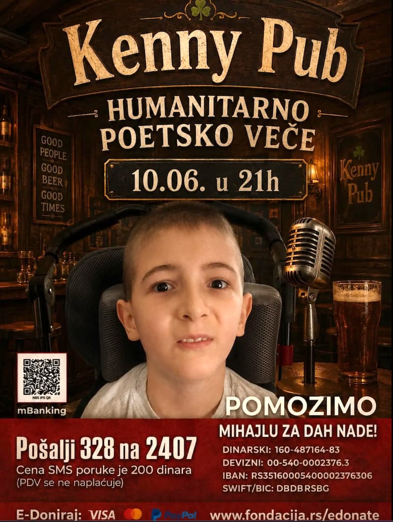 Fotografija uz vijest: Humanitarno poetsko veče u "Kenny Pub"-u za malog Mihajla
