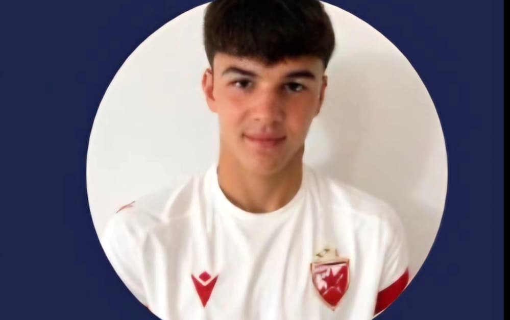 Fotografija uz vijest: Nikola Damjanović, talentovani fudbaler iz Smederevske Palanke, debitovao za Crvenu zvezdu