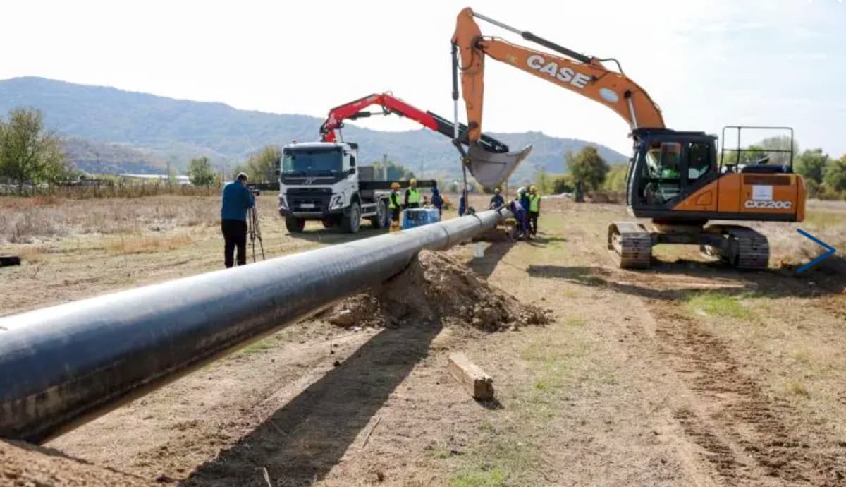 Fotografija uz vijest: Počela ugradnja cevi na gasovodu Srbija – Severna Makedonija, ministarka posetila Vranjsku Banju