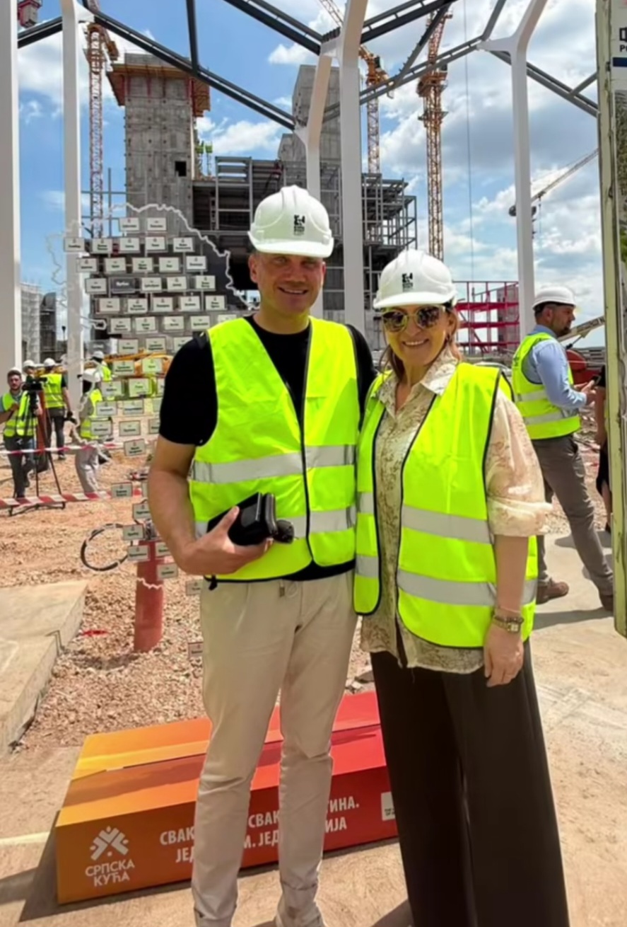 Fotografija uz vijest: Nikola Vučen na gradilištu EXPO 2027 sa ministarkom Paunović