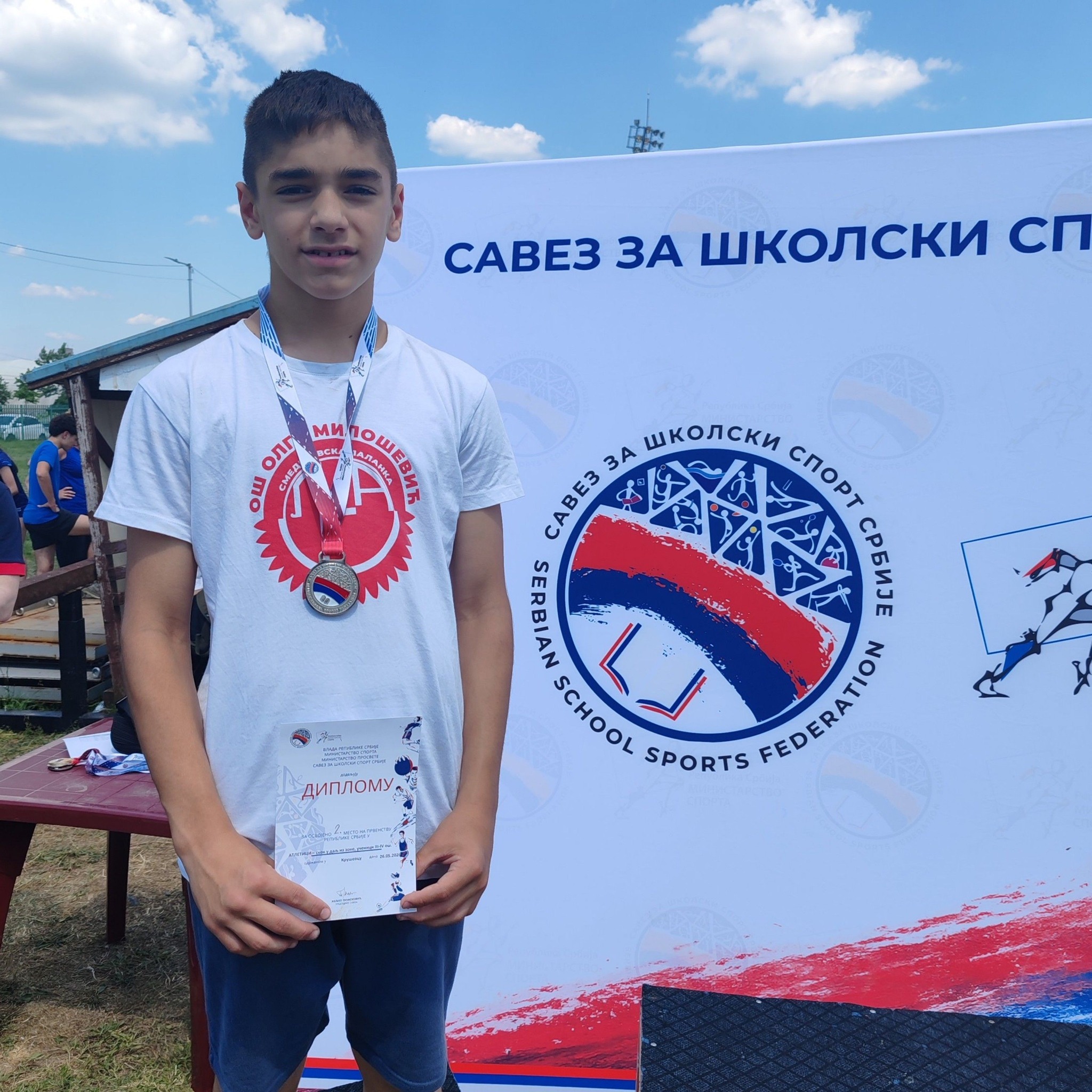 Fotografija uz vijest: Vuk Janjić vicešampion Srbije u skoku u dalj, bronza za štafetu OŠ „Olga Milošević“
